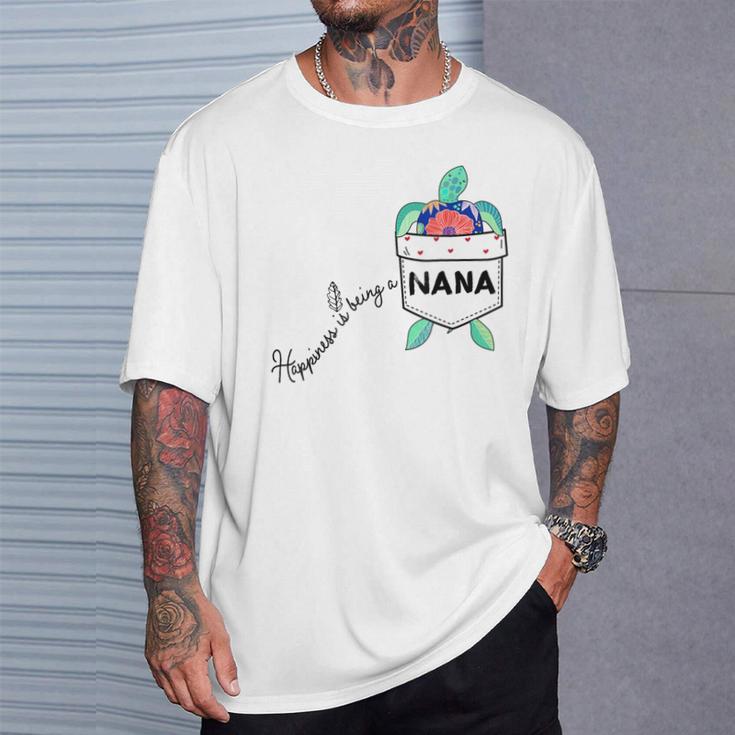 Happiness Is Being A Nana Sea Turtle Ocean Animal T-Shirt Gifts for Him