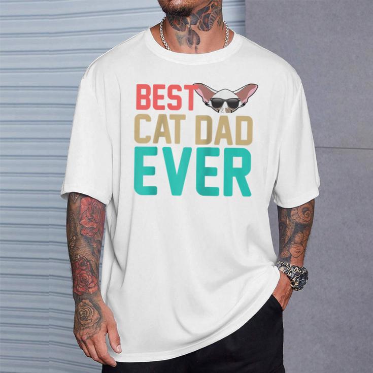 Herren Beste Katze Papa Jemals Lustig Orientalisch Kurzhaar Katze P Raglan T-Shirt Geschenke für Ihn