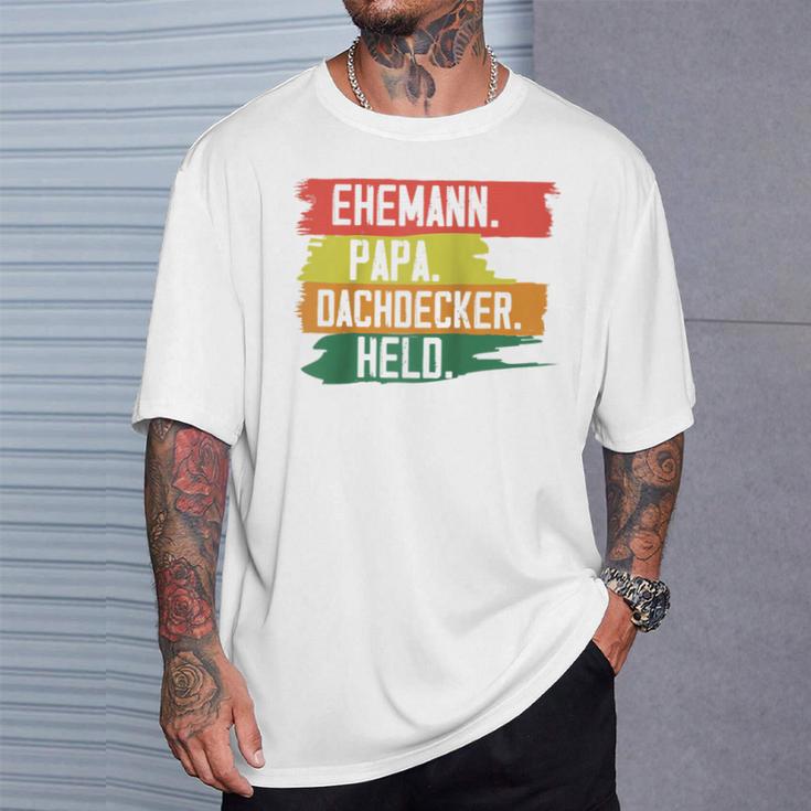 Herren Dachdecker Papa Ehemann Held Dachdeckeratertagater Raglan T-Shirt Geschenke für Ihn