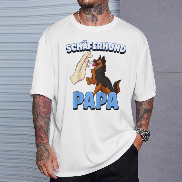 Herren Schäferhund Hund Papa Raglan T-Shirt Geschenke für Ihn