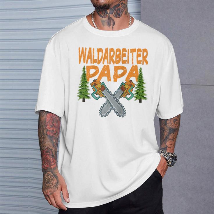 Herren Waldarbeiter Papa Baumfäller Bäume Fällen Im Wald Raglan T-Shirt Geschenke für Ihn