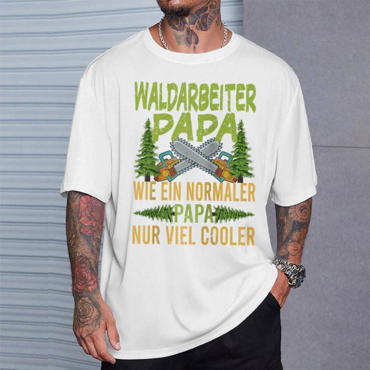 Herren Waldarbeiter Papa Wie Ein Normaler Papa Nuriel Cooler Raglan T-Shirt Geschenke für Ihn