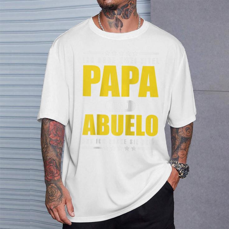 Ich Habe Zwei Titel Papa Und Abuelo Opa Spanien Raglan T-Shirt Geschenke für Ihn