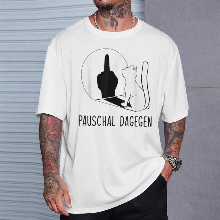 Ich Muss Gar Nix Cat Pauschal Daggen T-Shirt Geschenke für Ihn