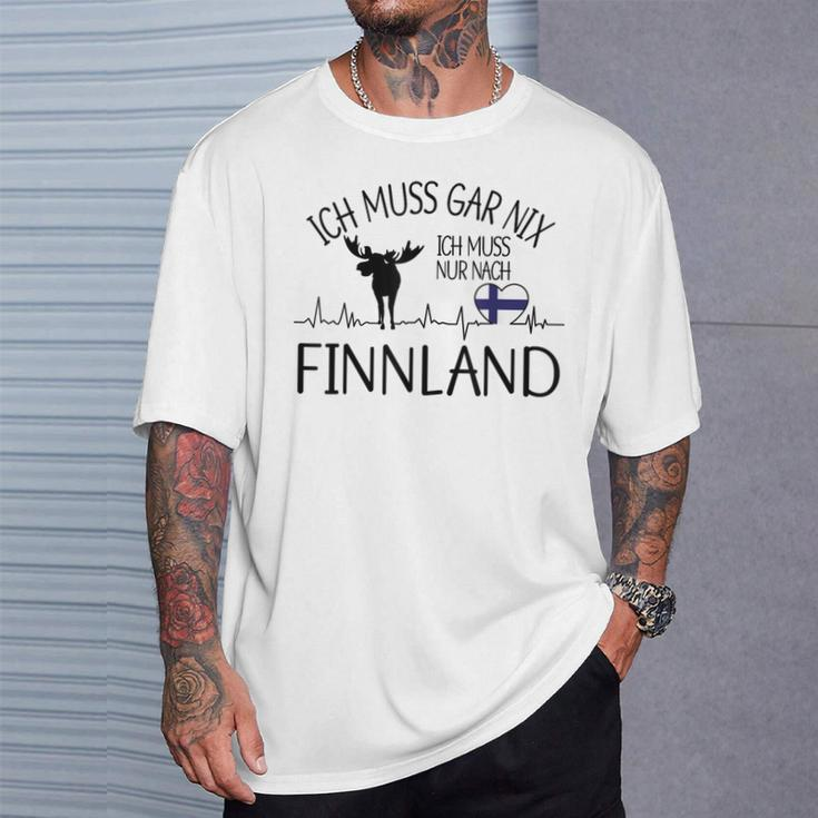 Ich Muss Gar Nix Ich Muss Nur Nach Finland Gray S T-Shirt Geschenke für Ihn