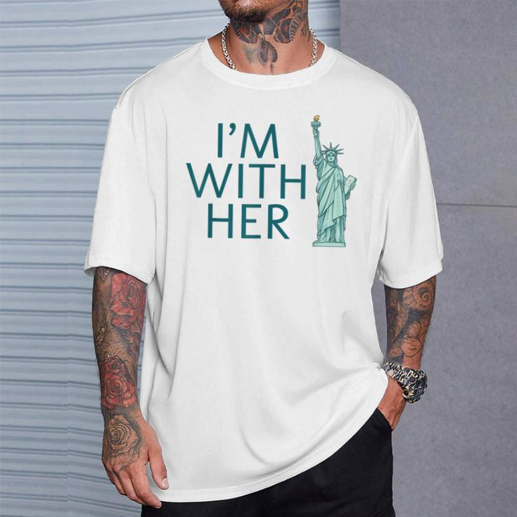 I'm With Her Statue Of Liberty T-Shirt Gifts for Him
