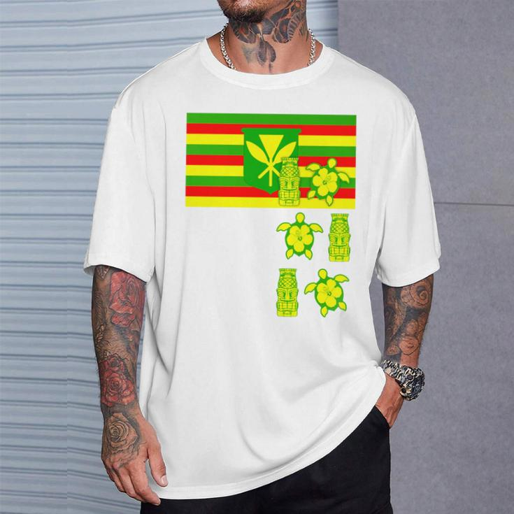 Kanaka Maoli Hawaii Flag Hawaiian Pride T-Shirt Gifts for Him