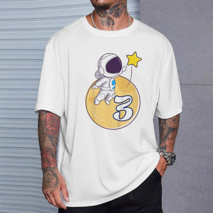 Kinder Astronaut Weltraum 3 Jahre Mond Planeten 3 Geburtstag T-Shirt Geschenke für Ihn