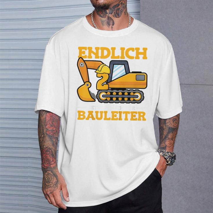 Kinder Endlich 2 Jetzt Bin Ich Der Bauleiter 2Nd Birthday Party T-Shirt Geschenke für Ihn