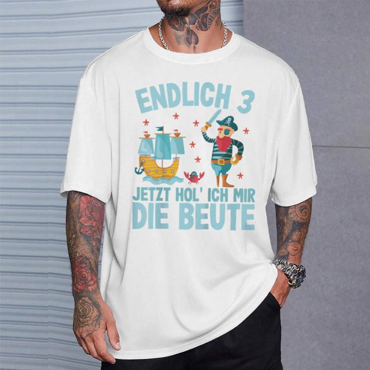 Kinder Endlich Drei Jahre 3Rd Birthday Pirate Boys Pirate T-Shirt Geschenke für Ihn