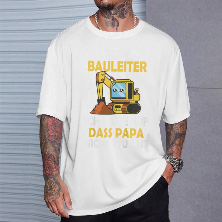 Kinder Mini Bauleiter Ich Passe Auf Dass Papa Nicht Pfuscht Bauherr T-Shirt Geschenke für Ihn