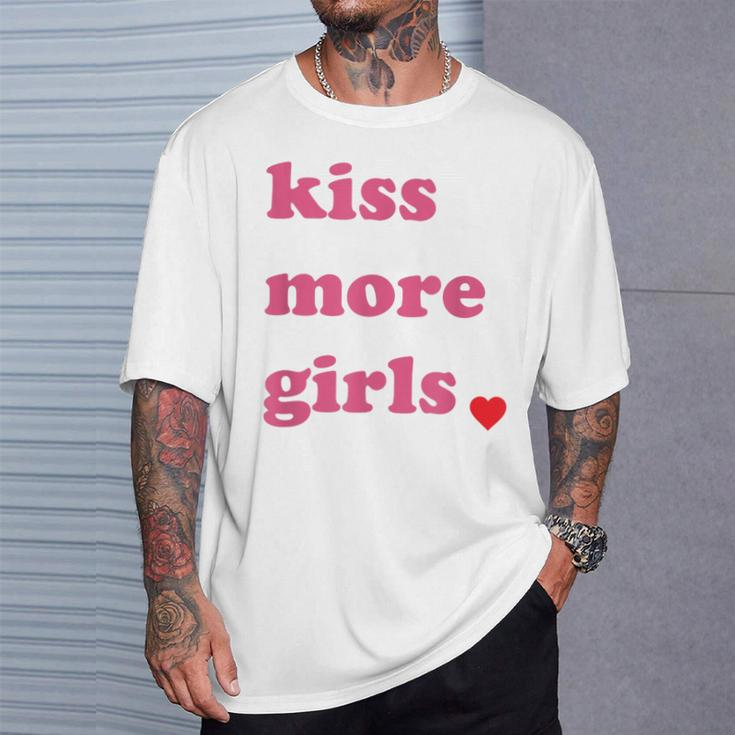 Kiss More Girls Cute Lgbt Lesbian Bisexual Pride T-Shirt Gifts for Him