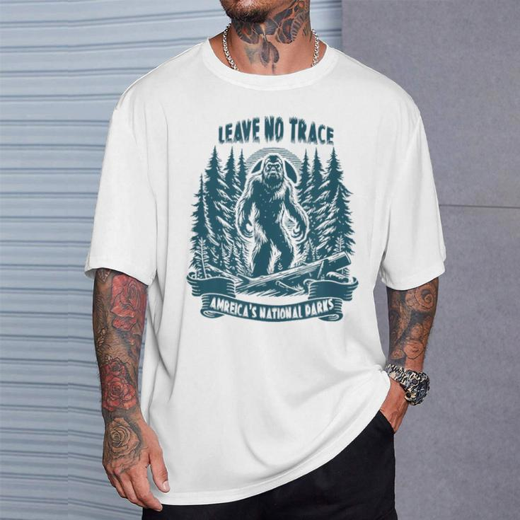 Leave No Trace America National Parks Big Foot T-Shirt Gifts for Him