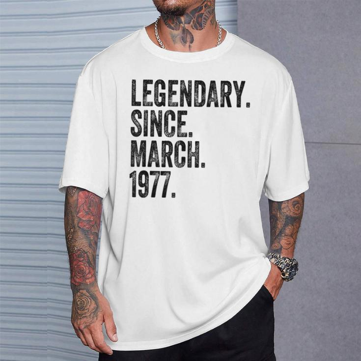 Legendary Since March 1977 T-Shirt Gifts for Him