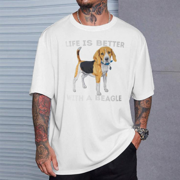 Life Is Better With A Beagle Beagle Dog Lover Pet Owner T-Shirt Gifts for Him