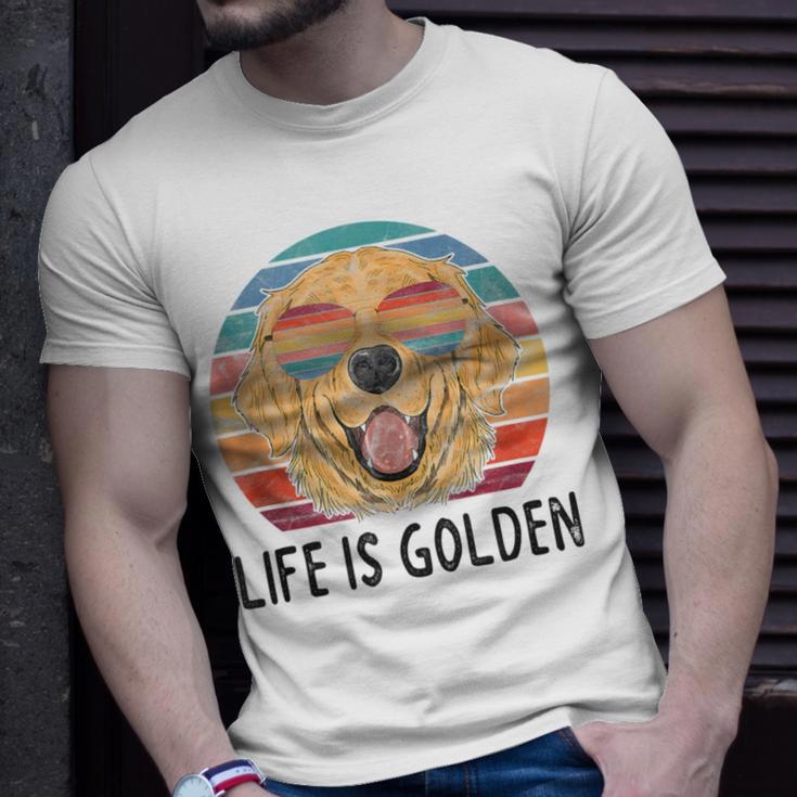 Life Is Golden Retriever Dog Golden Retriever T-Shirt Gifts for Him
