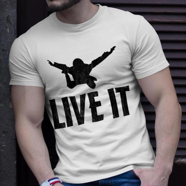 Live It Skydiving Skydive Parachuting T-Shirt Gifts for Him