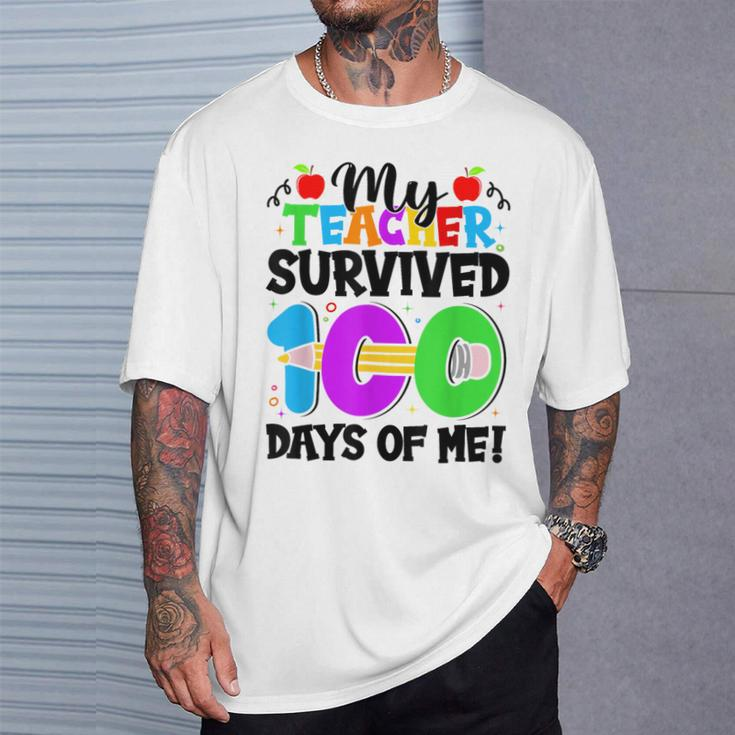 Meine Schüler Haben 100 Tage Meines 100 Schultages Überlebt T-Shirt Geschenke für Ihn