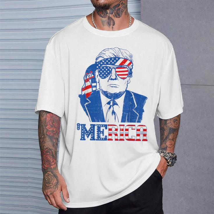 'Merica Donald Trump Trump 4Th Of July American Flag T-Shirt Gifts for Him