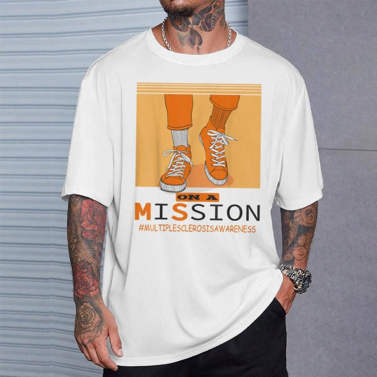 Multiple Sclerosis Ms Awareness Walk On Mission T-Shirt Gifts for Him