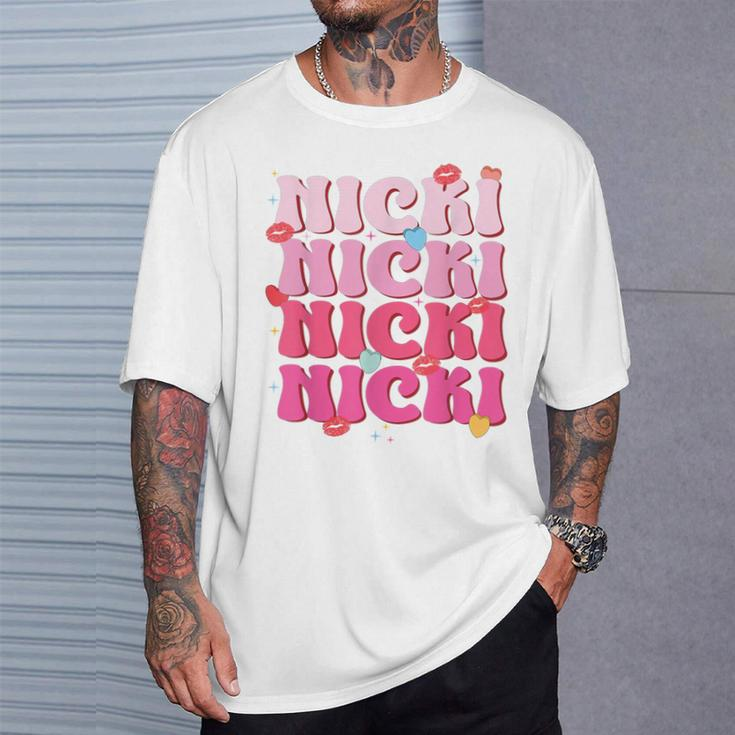 Nicki Personalized Name I Love Nicki Vintage T-Shirt Gifts for Him