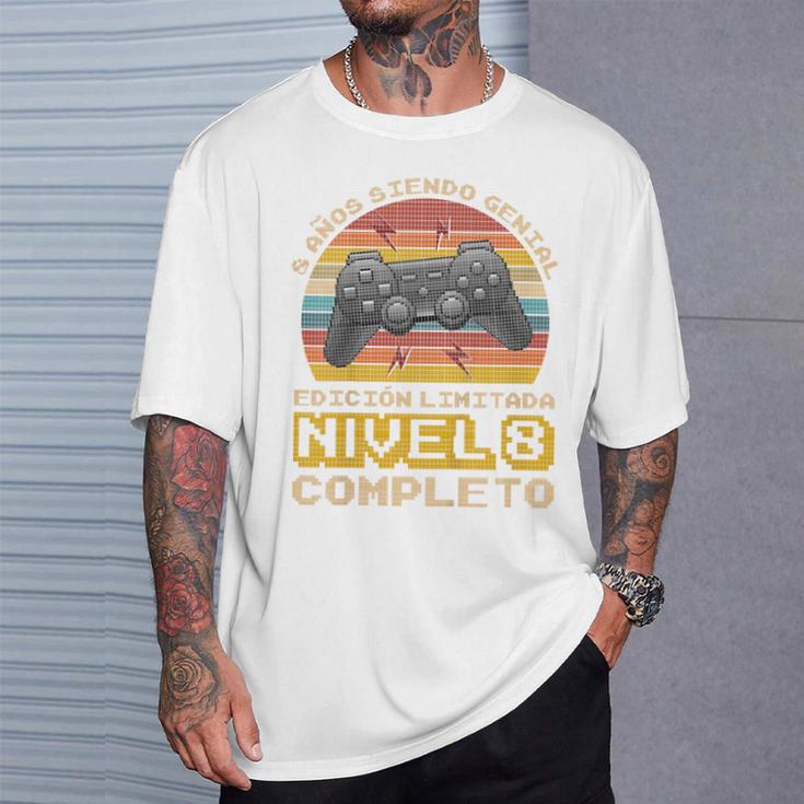 Niños Regalo De Cumpleaños 8 Años Gamer Nivel 8 Completo Camiseta unisex Regalos para él