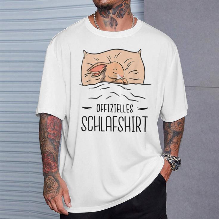 Offizielles Schlaf Süßer Hase Beim Schlafen T-Shirt Geschenke für Ihn