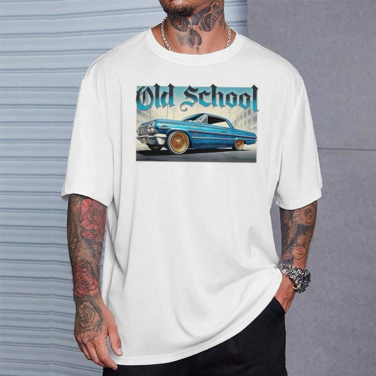 Old School Classic Lowrider Low Rider Impala Chicano T-Shirt Gifts for Him
