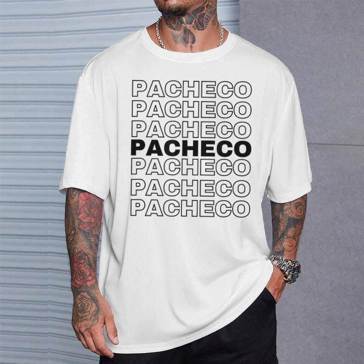 Pacheco Proud Family Retro Reunion Last Name Surname T-Shirt Gifts for Him