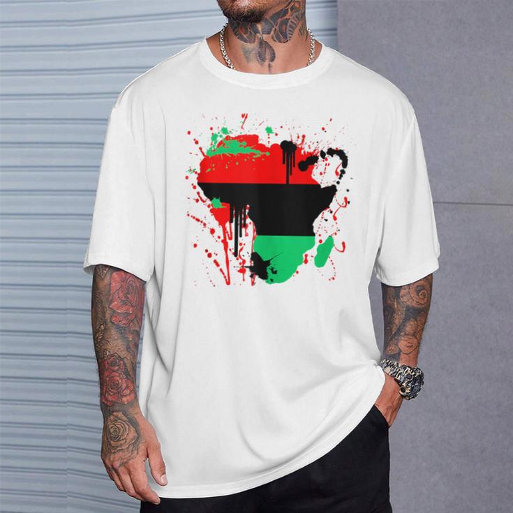 Pan African Flag Unia Map Of Africa T-Shirt Gifts for Him