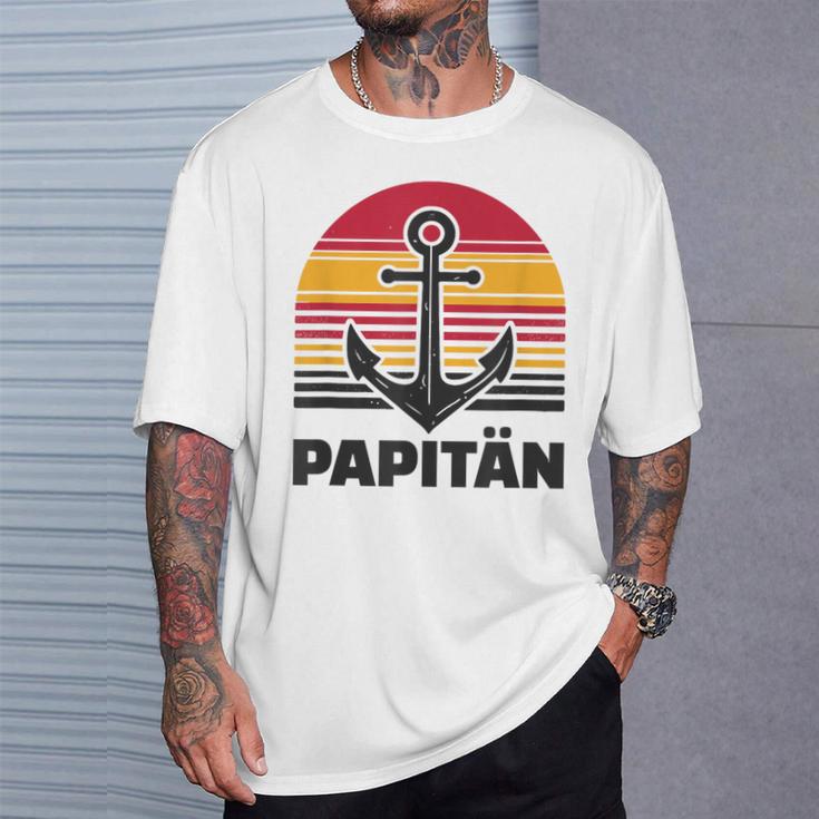 Papitänatertag Bester Papa Anker Norden Kapitän T-Shirt Geschenke für Ihn