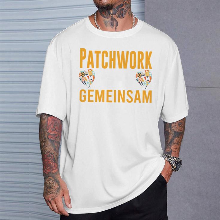 Patchwork Papa Gemeinsam Sind Wir Stark Bonus Papa Spruch T-Shirt Geschenke für Ihn