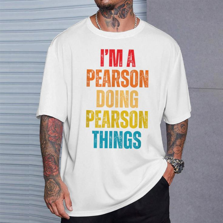 Pearson Proud Family Retro Reunion Last Name Surname T-Shirt Gifts for Him
