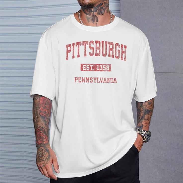 Pittsburgh Pennsylvania Pa Vintage Athletic Sports T-Shirt Gifts for Him