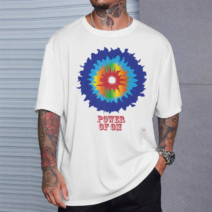 Power Of Om Colorful Tie Dye Yoga Gym Peace T-Shirt Gifts for Him