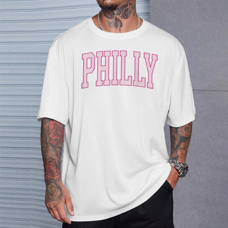 Preppy Varsity Pink Philly Philadelphia Pennsylvania Pa T-Shirt Gifts for Him