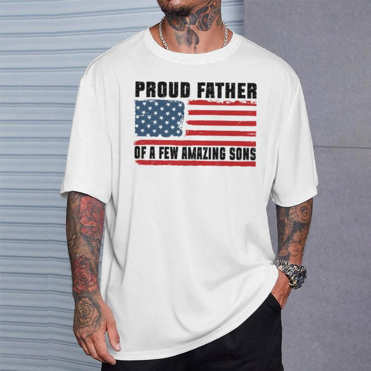 Proud Father Of A Few Amazing Sons Happy Father's Day T-Shirt Gifts for Him