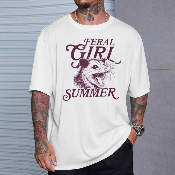 Raccoon Feral Girl Summer T-Shirt Gifts for Him