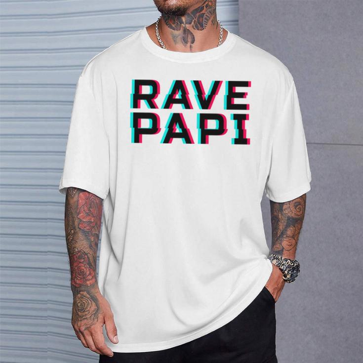 Rave Papi Edm Music Festival Optical Illusion Father's Day T-Shirt Gifts for Him