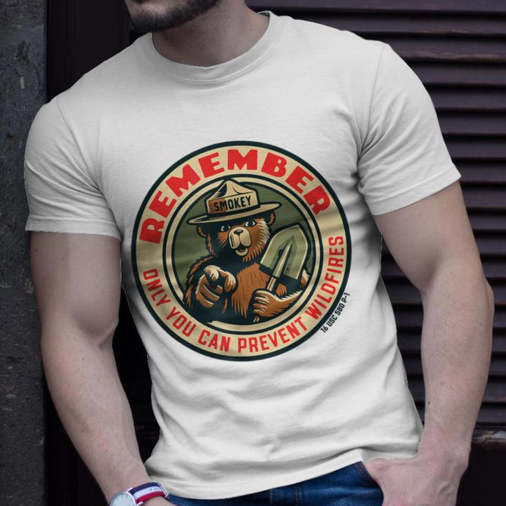 Remember Only You Vintage Smokey Bear Seal Retro T-Shirt Gifts for Him