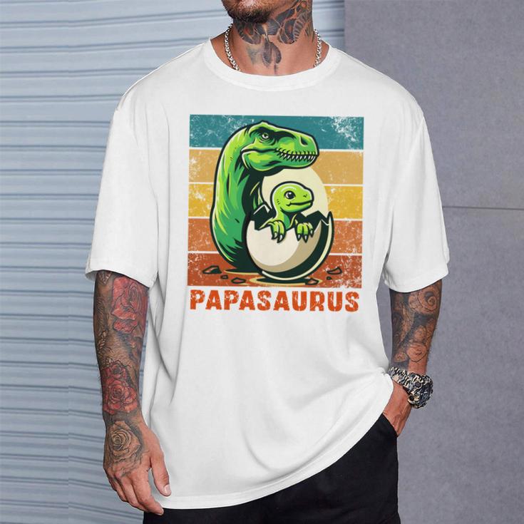 Retro Papasaurusatertag Bester Papa T-Rex Papa Dinosaur T-Shirt Geschenke für Ihn