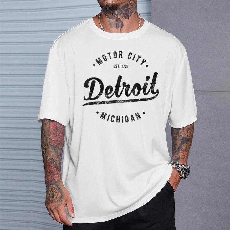 Retro Vintage Detroit Mi Souvenir Motor City Classic Detroit T-Shirt Geschenke für Ihn