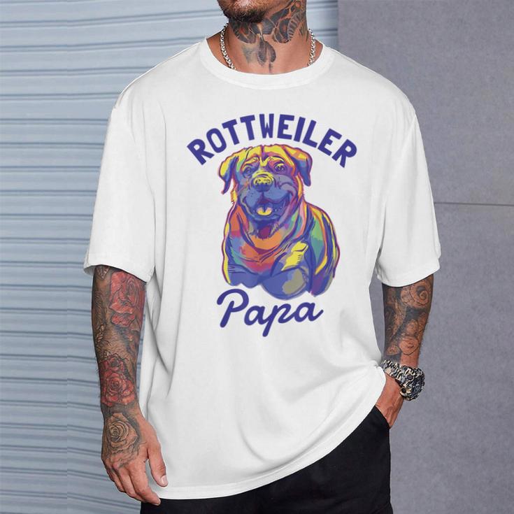 Rottweiler Papa Rottie Dad Dog Lovers T-Shirt Geschenke für Ihn