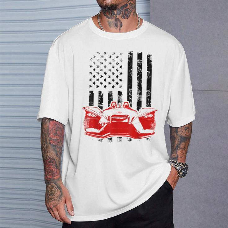 Slingshot Car American Usa Flag Patriotic Sling Shot T-Shirt Gifts for Him
