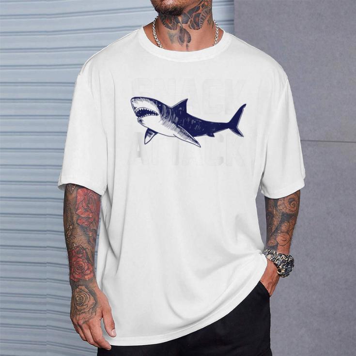 Snack Attack Shark Logo T-Shirt Gifts for Him