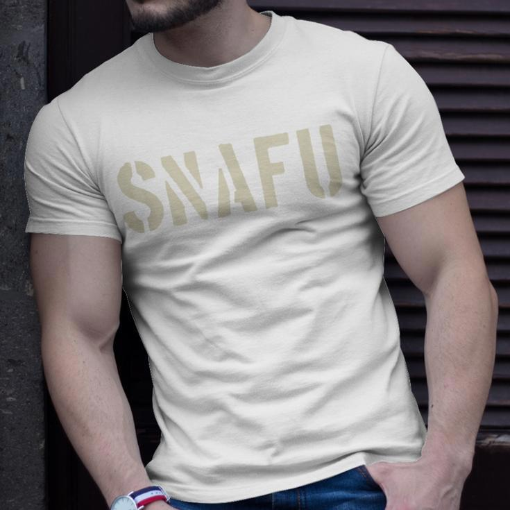 Snafu Military Slang Stencil Look Letters T-Shirt Gifts for Him