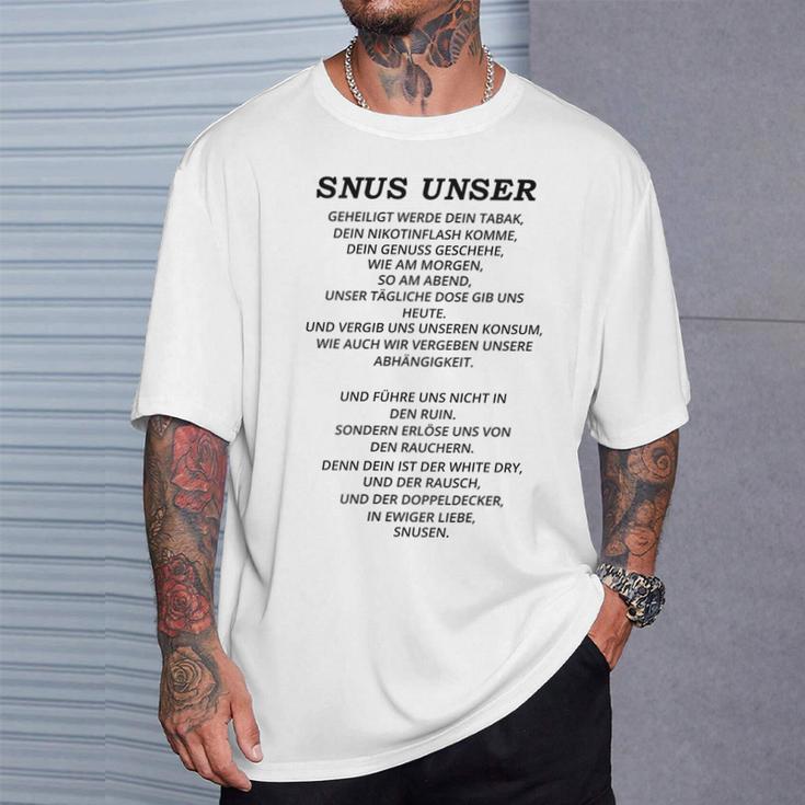 Snus Unser Heilgt Werde Dein Tabak T-Shirt Geschenke für Ihn