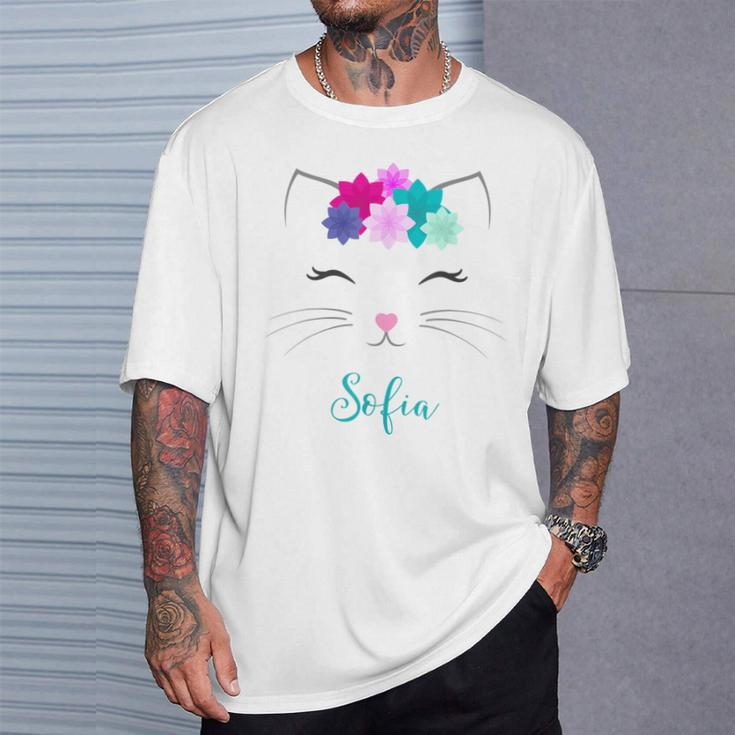 Sofia Name Personalised Kitty Cat T-Shirt Gifts for Him