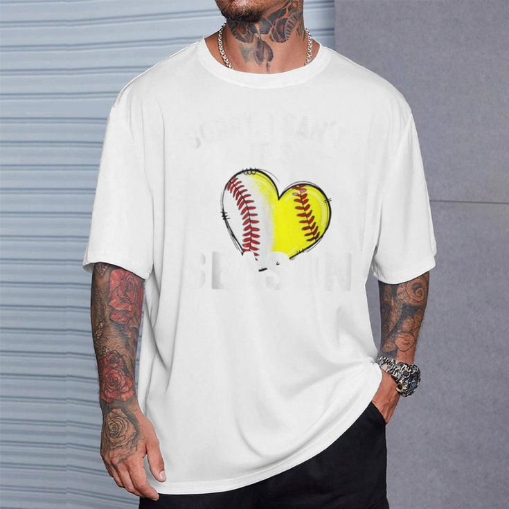 Sorry I Can't It's Baseball Softball Season T-Shirt Gifts for Him