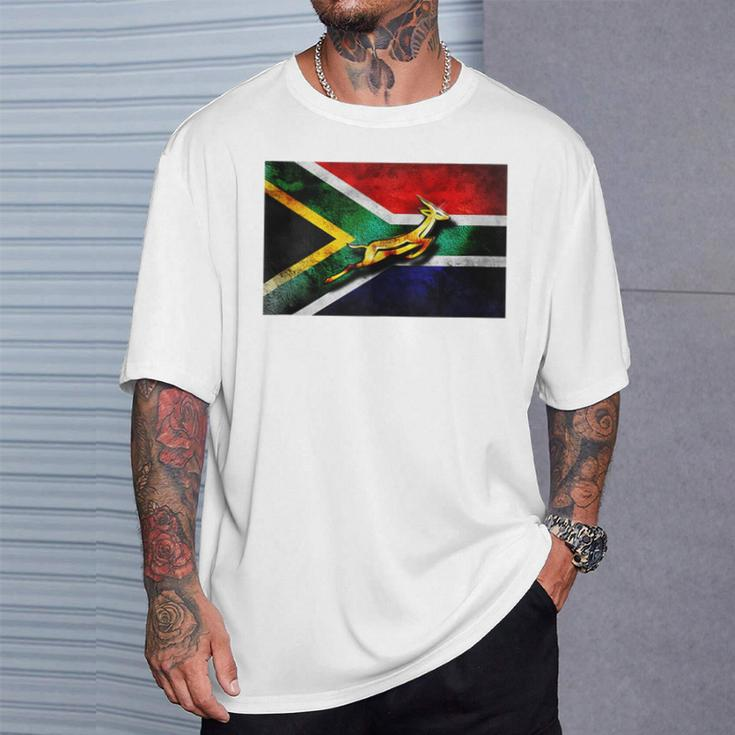 Springbok Bokke South African Flag Vintage Rugby T-Shirt Gifts for Him